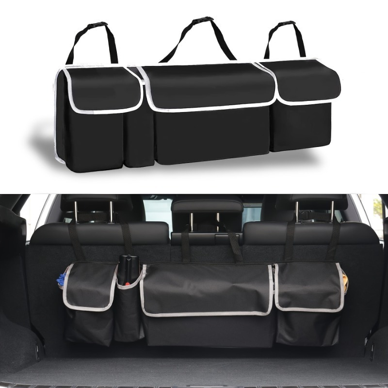 

Organisateur de Coffre de Voiture Fit - Étanche, Sac de Rangement Pliable avec 4 Poches pour SUV, Camions & MPV - Similicuir , Idéal pour