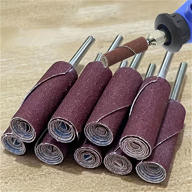 immagine dell'articolo set da 6 rotoli di carta   con   da 3 mm, inclusi aste cilindriche per molatura con manici, aste abrasive e dischi a  , adatti per utensili elettrici e utensili per molatura di  , per lavori di rimozione della  