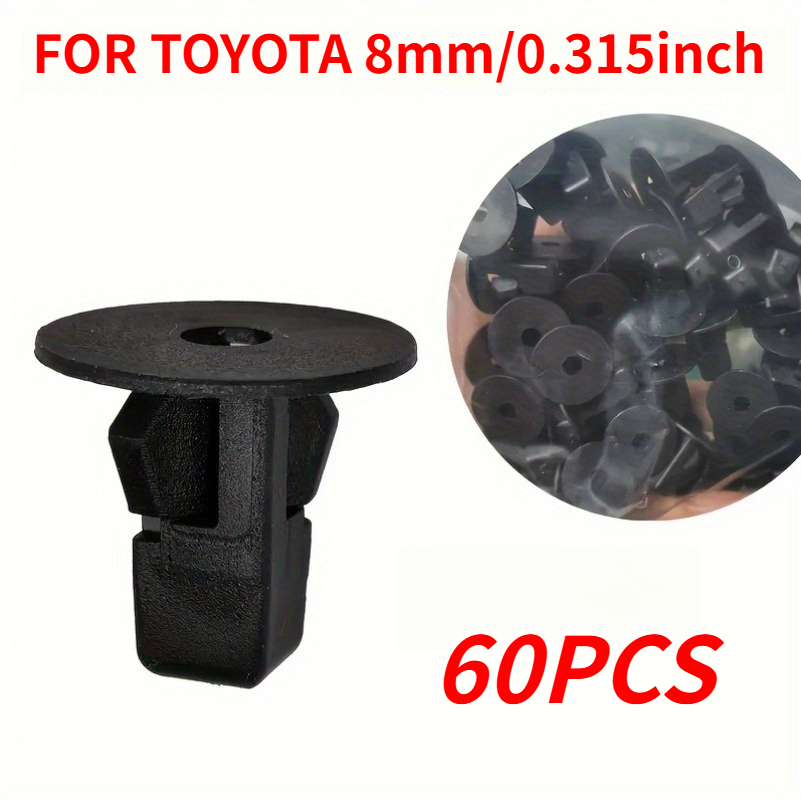 TEMU 60/120pcs 8mm/0.315in Black Pp Mudguard Screw Fasteners For - Durable Automotive Retainer Clips For Bumper, Fender Liner & Splash Shield Fixing