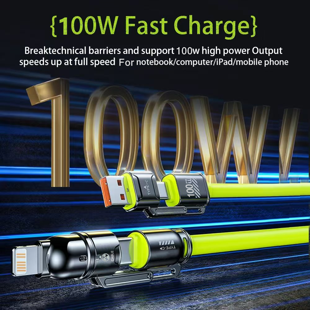 cabo de carregamento rápido super rápido 100w 4 kirsite para iphone8-16 , for ipad, notebook, tablet, telemóvel para for samsung, xiaomi, huawei, redmi 6