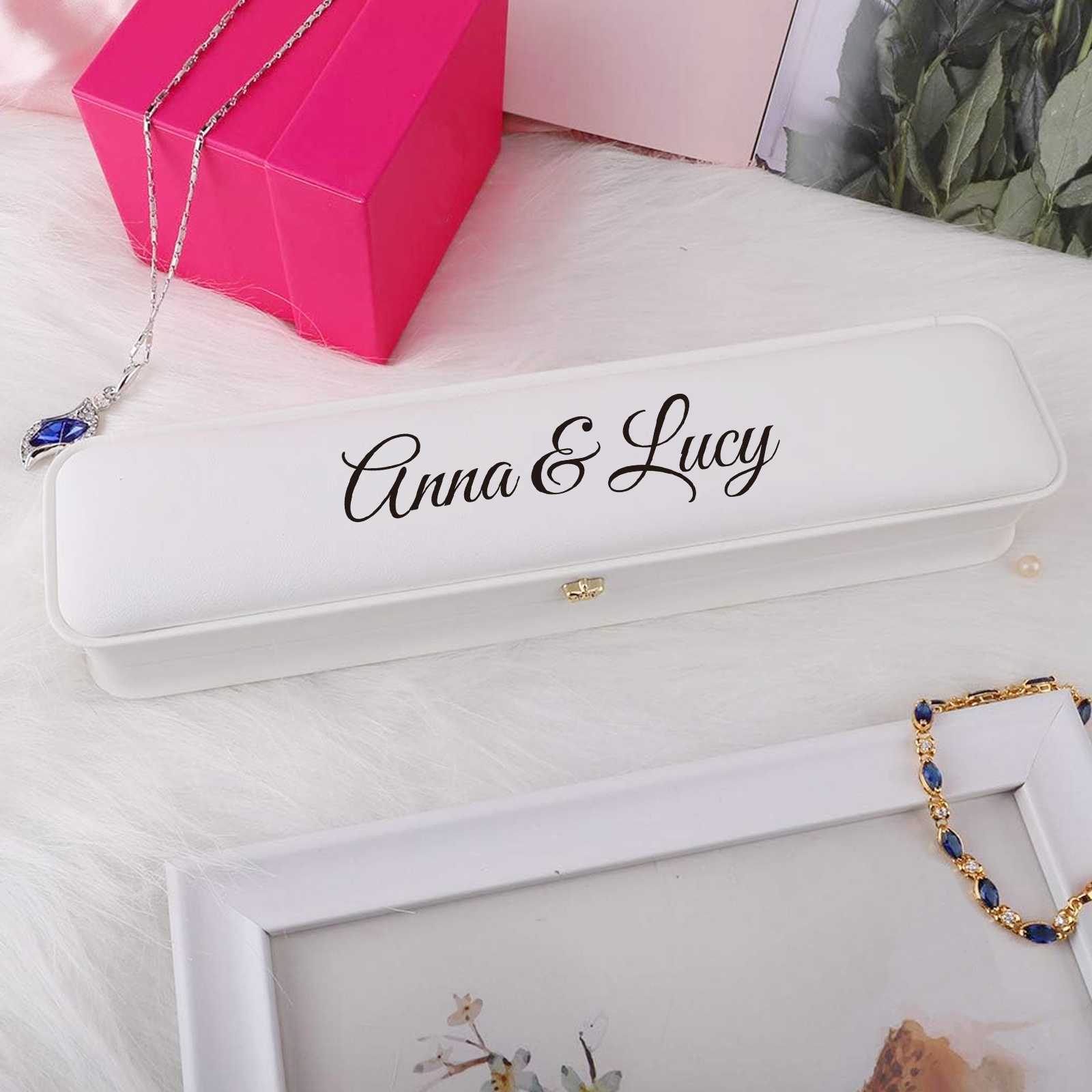 Personalized Necklace and Bracelet Storage Case, Jewelry Box