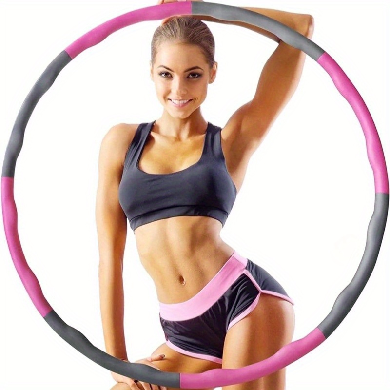Detachable Fitness Hoop with Massage Nubs, Polypropylene Exercise Ring with Weight Adjustment, Striped Design for Enhanced Grip Stability