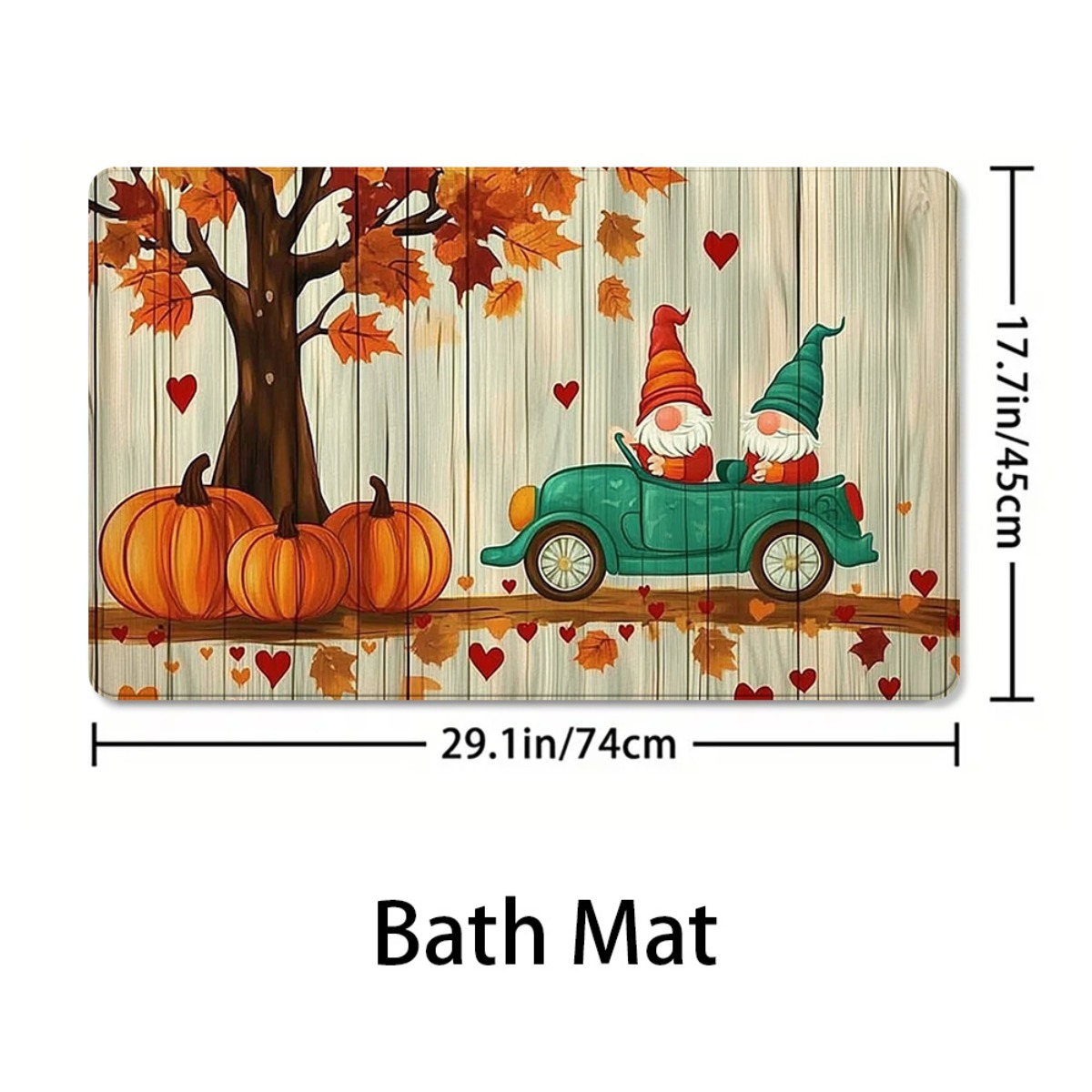4pcs Autumn Harvest Thanksgiving Gift Bathroom Shower Curtain Set