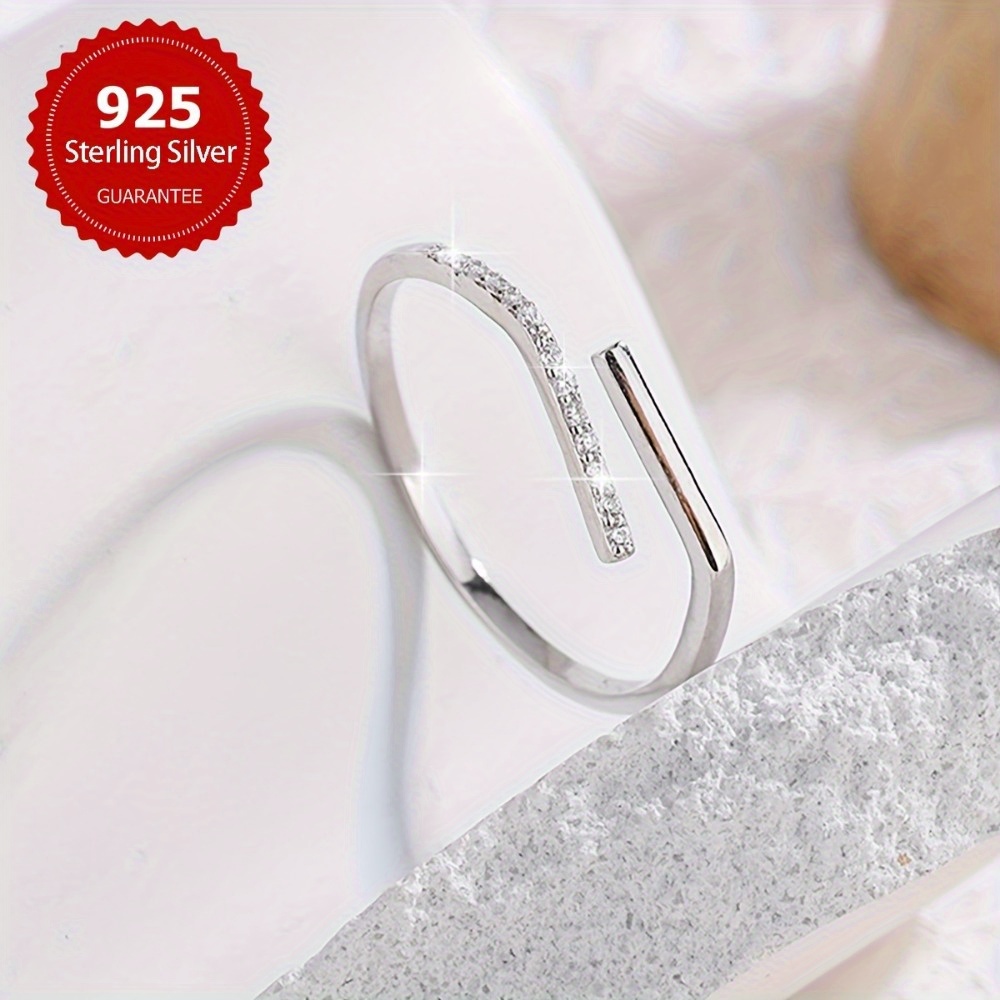 Adjustable Ring for Women Made of S925 Sterling Silvery, Perfect for Weddings. This Wedding Band Is Ideal for The Wedding Season, Anniversaries, And Can Be Stacked As a Promise Ring. A Thoughtful Gift for Ladies on Thanksgiving, Valentine'S Day