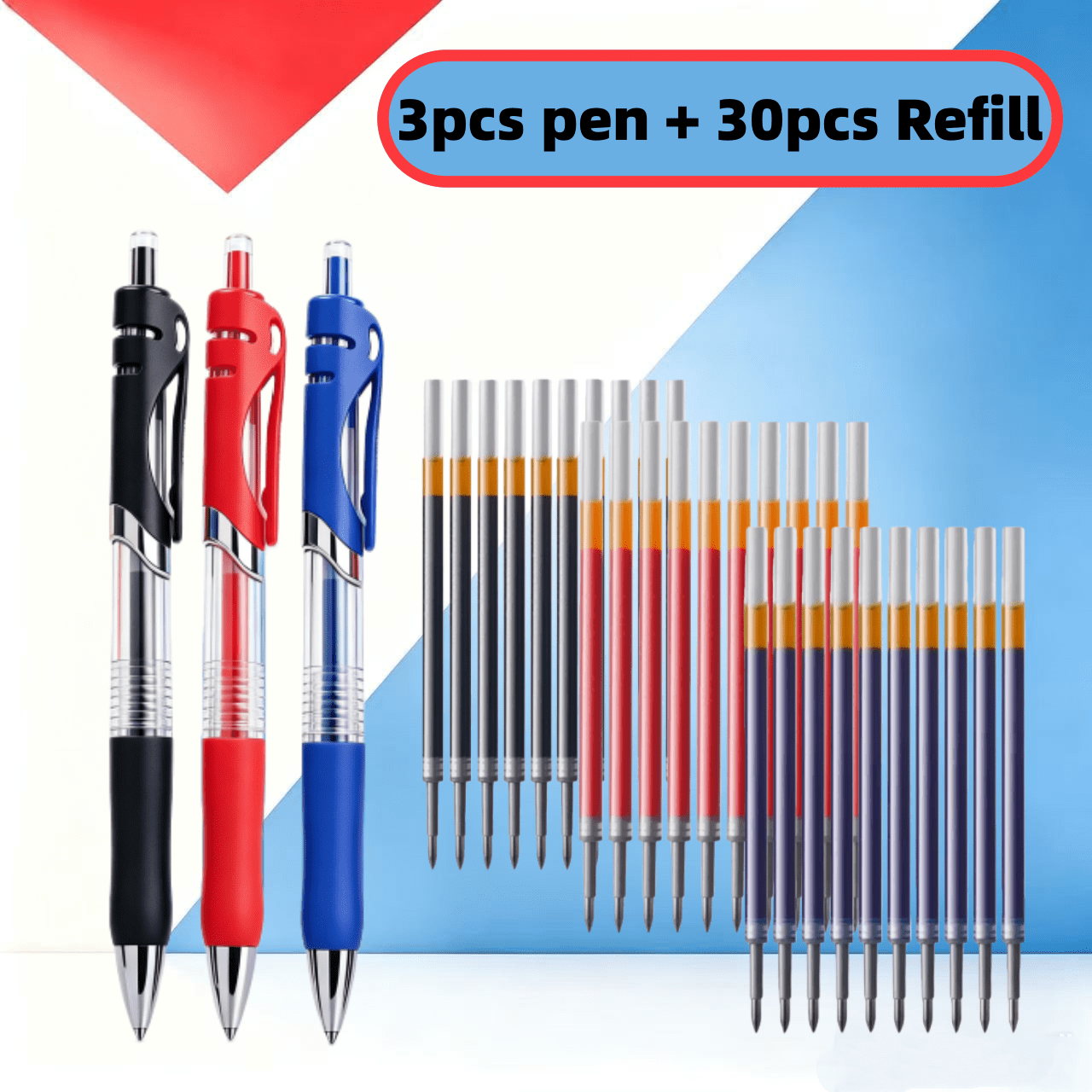 TEMU 33pcs High-end Classic Gel Pen Set, Exquisitely Designed Retractable, 0.5mm Full- High-capacity Ballpoint Refill, With Non-slip Grip, Suitable