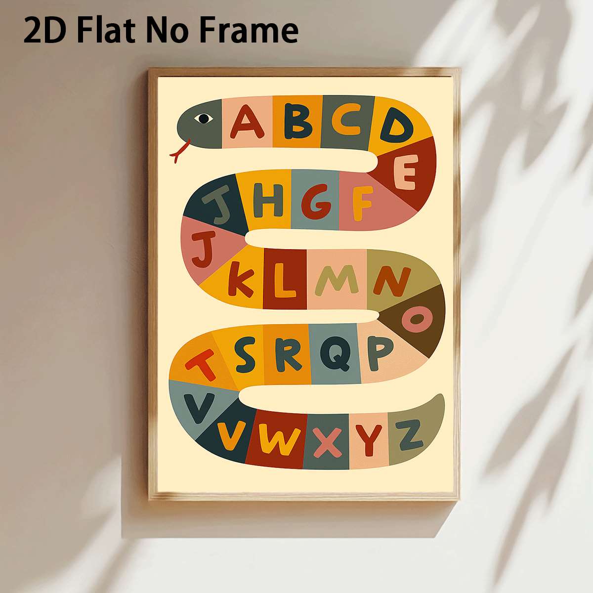E-shop 1 Stück 2D Flachdruck Alphabet-Schlange Kunstposter Stil Wanddekoration ungerahmter Leinwanddruck Heimdekoration Hängebilder Raumdekoration