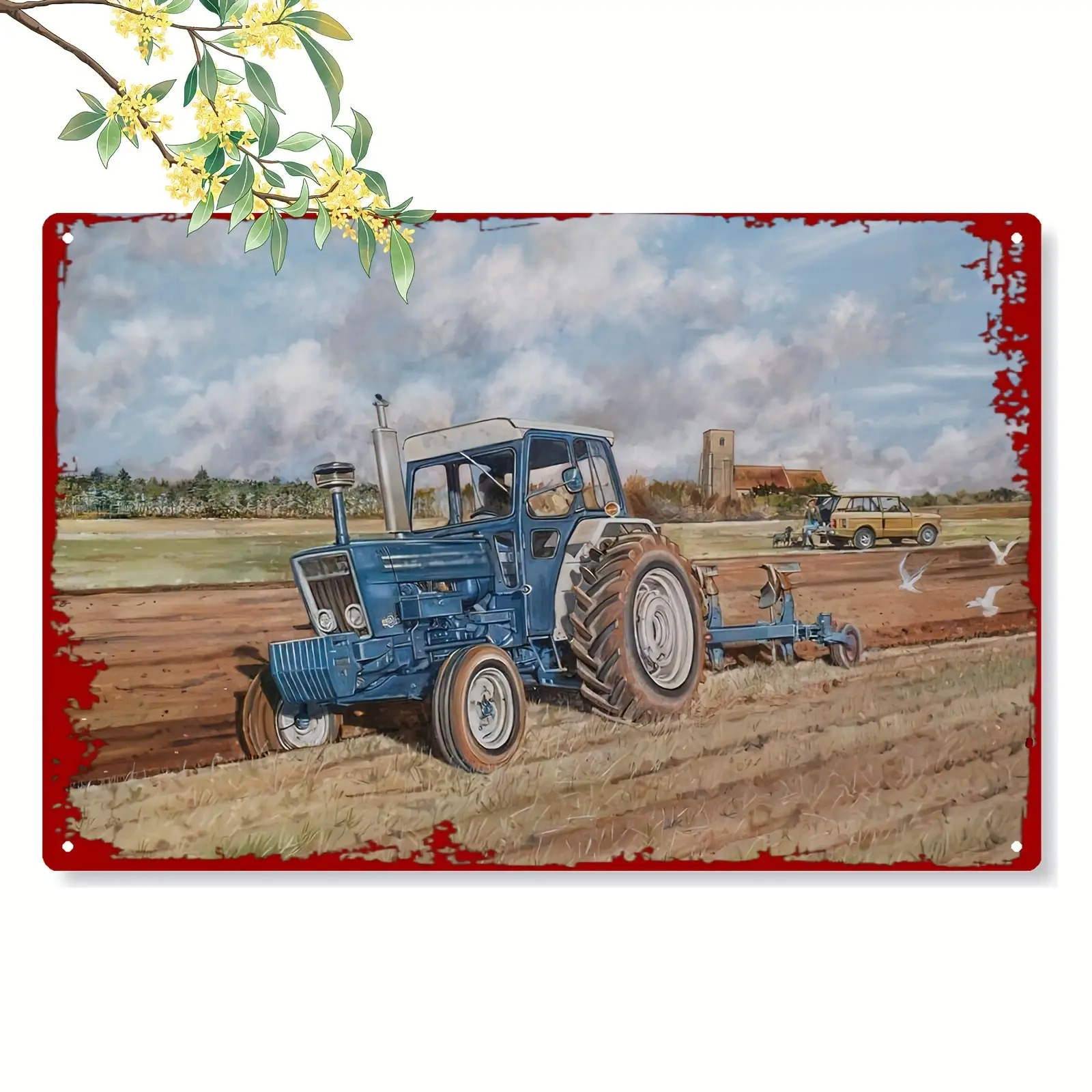 TEMU 2d Flat - Metal Wall Art Featuring In A 2d Flat Design, Measuring 20.32x30.48 Cm, Perfect For Home Decoration. Ideal For Retro Farmhouse Themes,
