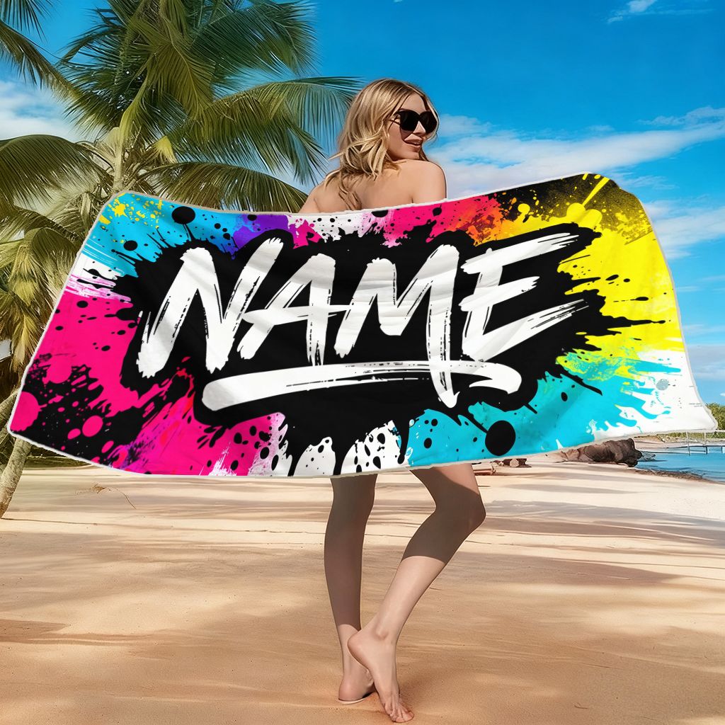 Personalized Graffiti Style Quick-Dry Microfiber Towel
