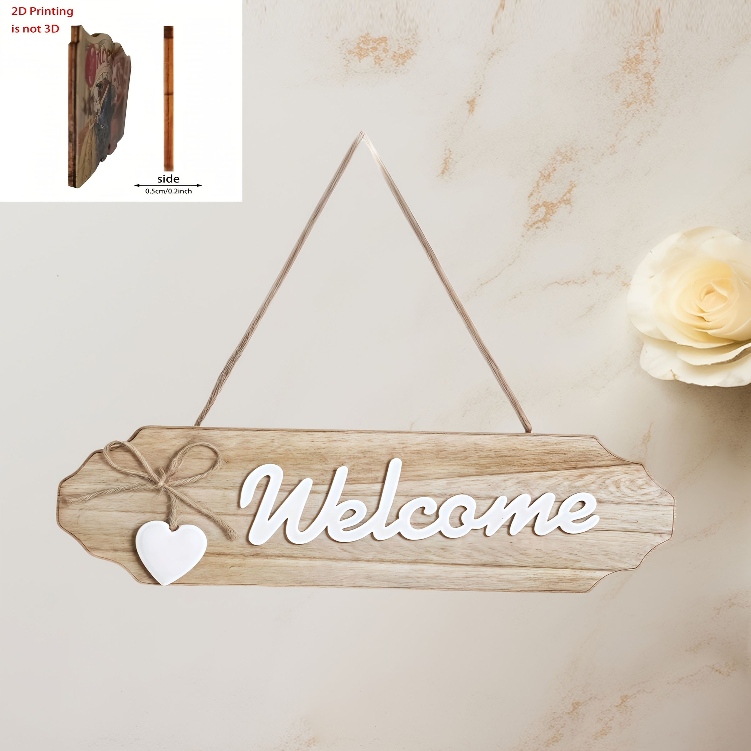E-shop 2D Flach - ., 2D Flache Dekorative Kunst Holz Willkommens-Tür Hänge, Einfache Mehrzweck Dekorative Wandhänge , Einzugsgeschenk Dekoration! für