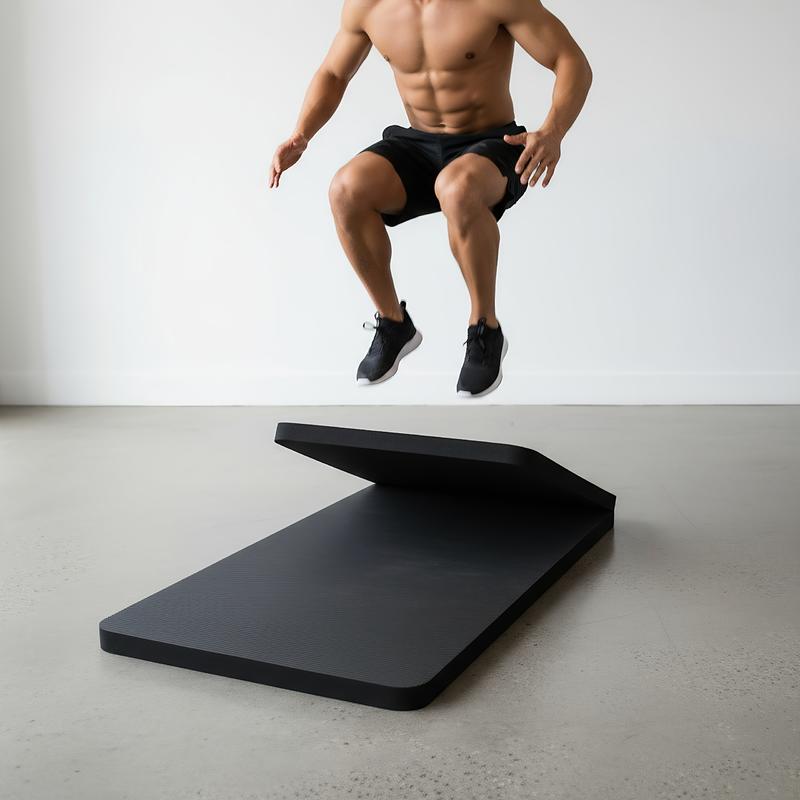 Extended Non-Slip Yoga Mat – Extra-Large Sports Mat with Anti-Slip Surface, Heavy-Duty Fitness Mat for Home Gym, Yoga, Pilates, Dance – Cushioning Grip, Joint Protection, Unisex – Matte Black Fitness Floor Mat, Yoga Mat, Pilates Equipment