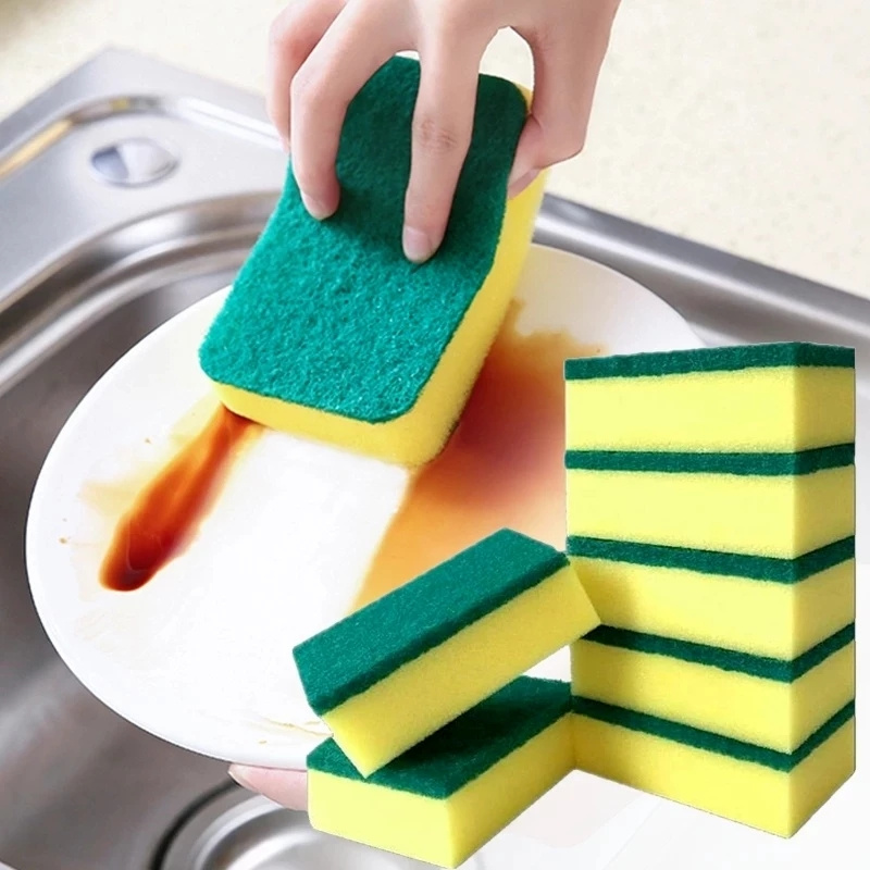 10 12 24pcs double sided polyurethane dishwashing sponge wipe   strong decontamination wipe for kitchen outdoor patio furniture details 0