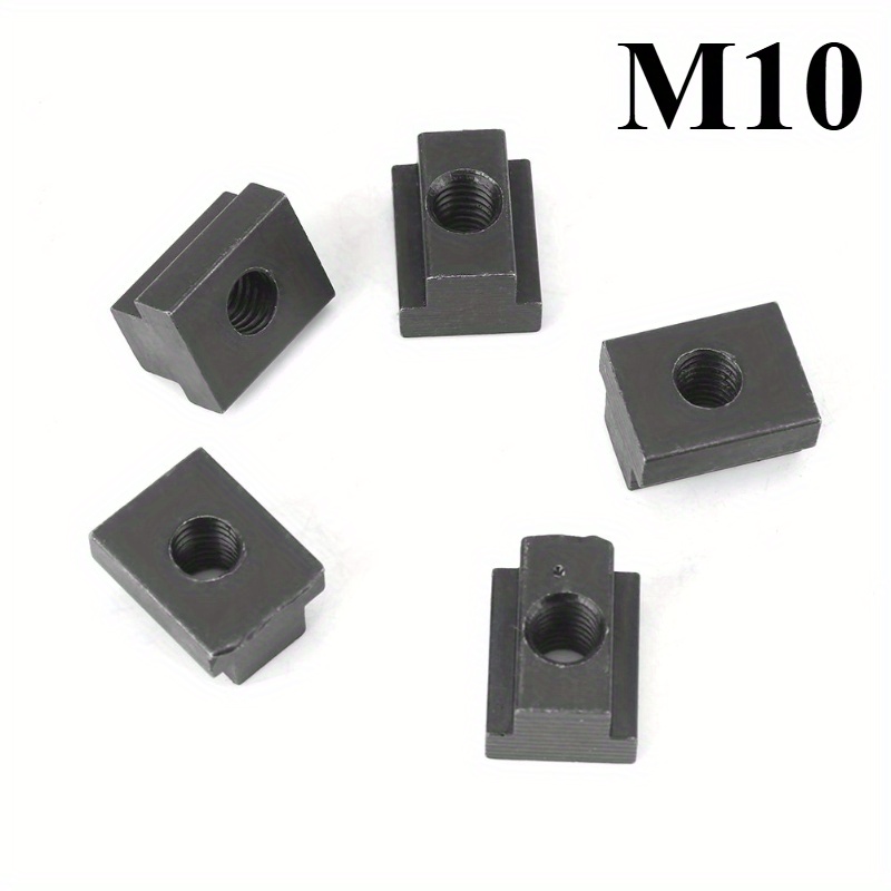Image of 5pcs Nuts M6 M8 M10 - Right-hand -style Clamp Press Nuts, Cnc T-blocks & Trapezoidal Nuts | Black Oxide Medium Carbon Steel For Milling Machine Clamping Table, Fixtures
