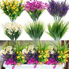 12pcs spring outdoor artificial flower plants anti uv plants plastic artificial flower plants outdoor indoor autumn flowers artificial decoration for weddings