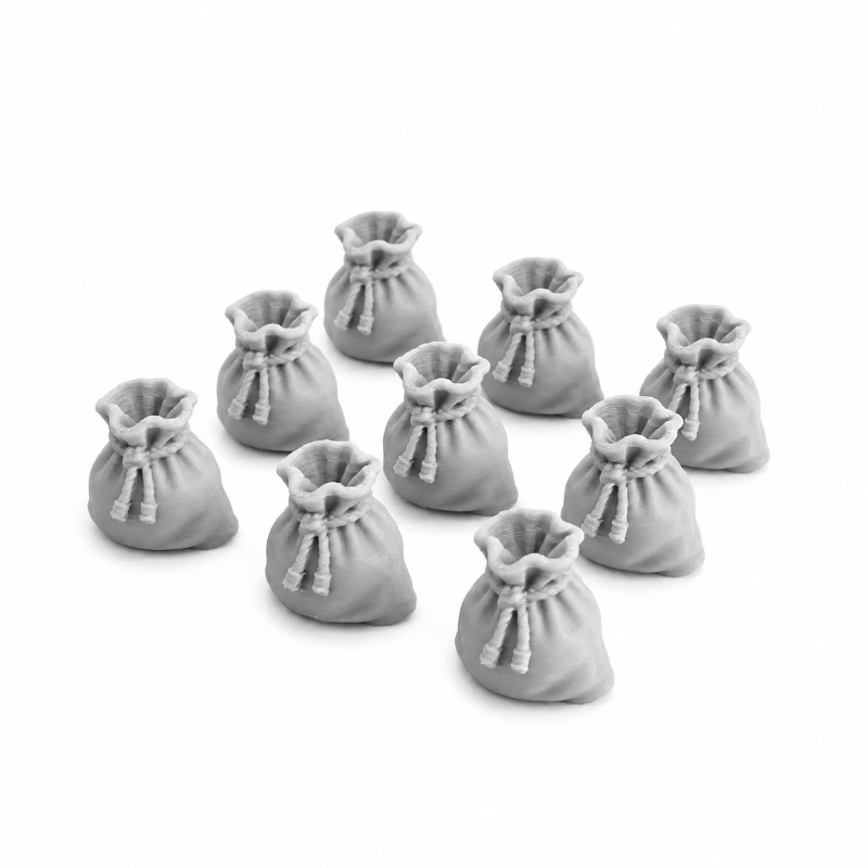 TEMU 9pcs Miniature Set For Tabletop Rpg Games, Fantasy Treasure Pouch Accessories, Medieval Coin Sack Miniatures For Role Playing Games, Scenery,