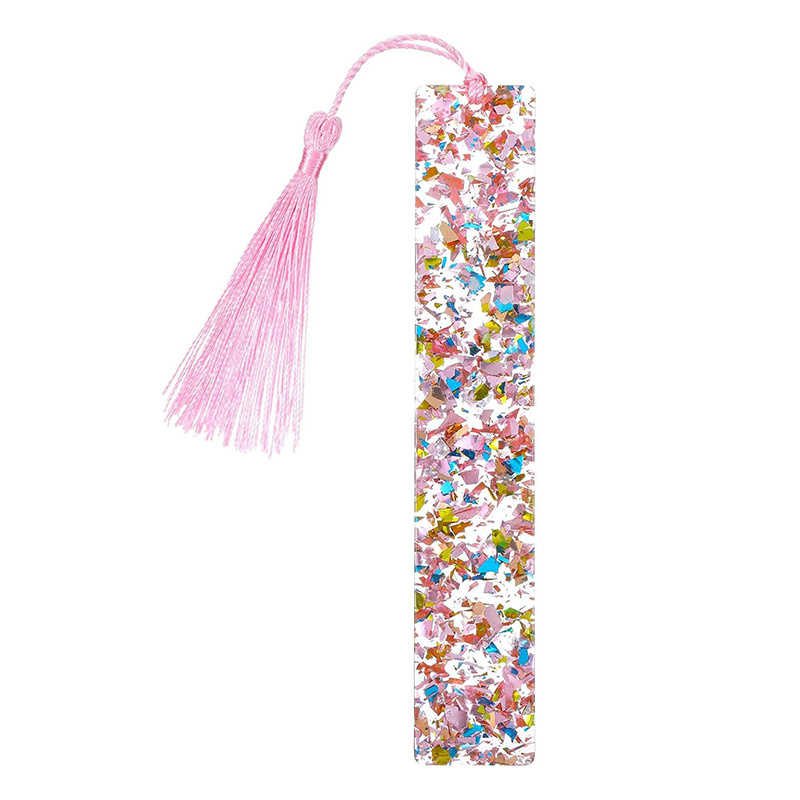 Glitter Acrylic Tassel Bookmark With Glitter Edges - Colorful Book Page Markers For Journal, , Reading, Gifts For Book Lovers, Planners And Crafts (fits All Books)