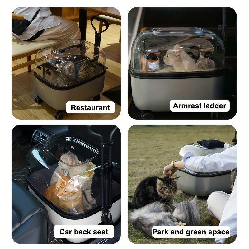 panoramic view   heavy duty pc with 360   visibility zippered     for airplane car vet   travel carrier for cats small dogs durable   case with  