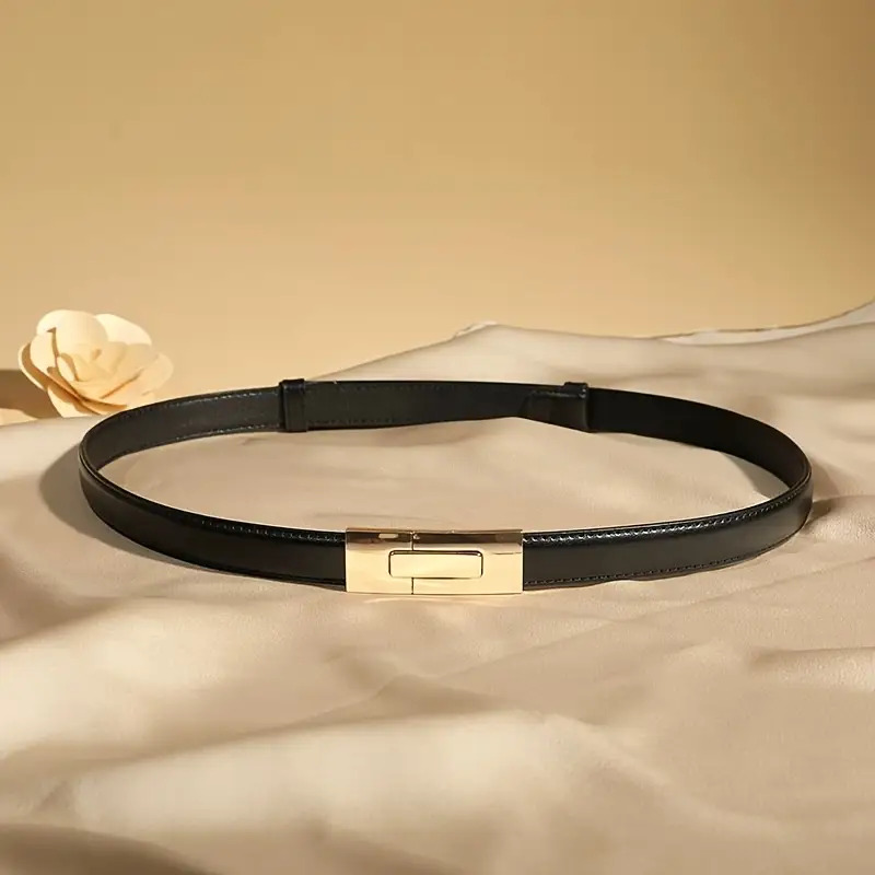 Image of Women' Elegant Golden Belt - Retro Elastic Waist Belt Suitable For Dresses & Jeans, Casual/formal Wear With Size Belt - Versatile Belt For Daily Outfits & Dress Belts For