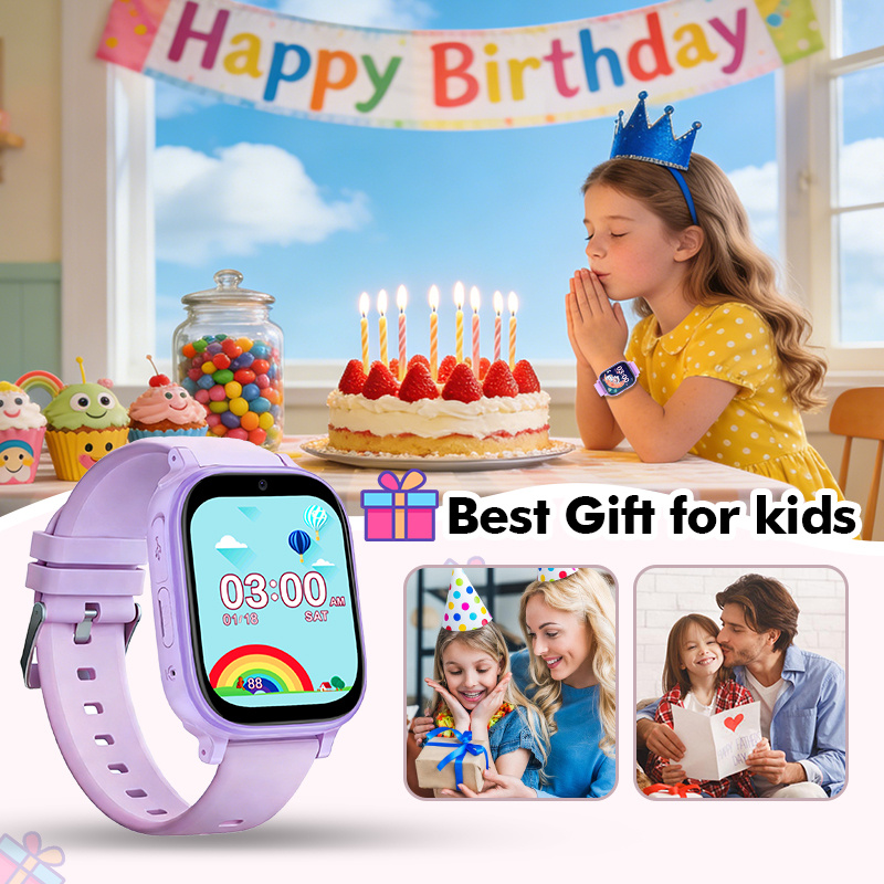 Smartwatch, Smartwatch Telefoon voor Meisjes Jongens met SOS Oproep, 4.65 cm HD Smartwatch Kinder Fitness Tracker Jongen Meisje 31 Spelletjes Camera Stappenteller Wekker Kerst- en Verjaardagscadeaus
