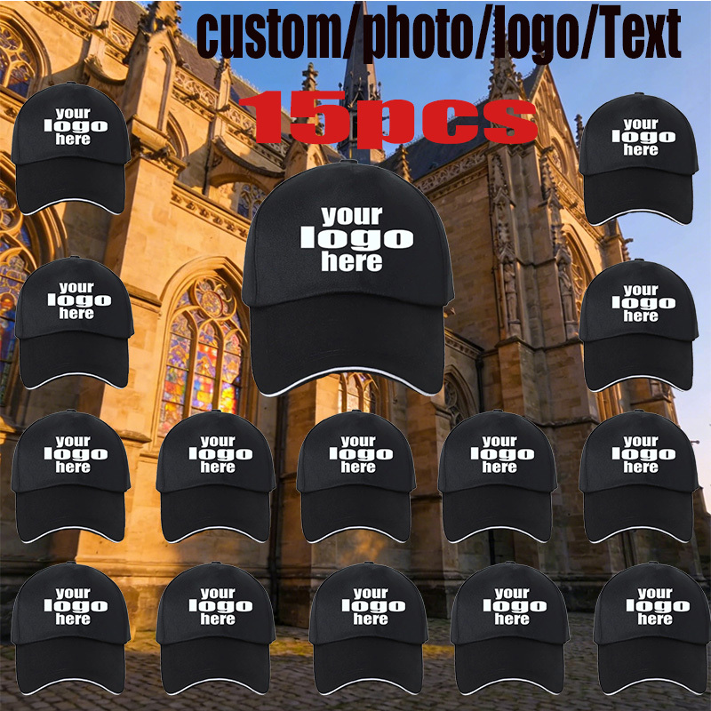 TEMU 15pcs Personalized Custom Baseball Caps With Diy Logos, Comfortable For Everyday Wear, In 10 Colors, Adjustable Photos And Text, Suitable For