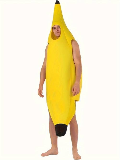funny unisex adult banana costume lightweight polyester fruit suit fits most christmas parties festivals cosplay fun lightweight novelty funny costume birthday outfit valentines day gift no power needed
