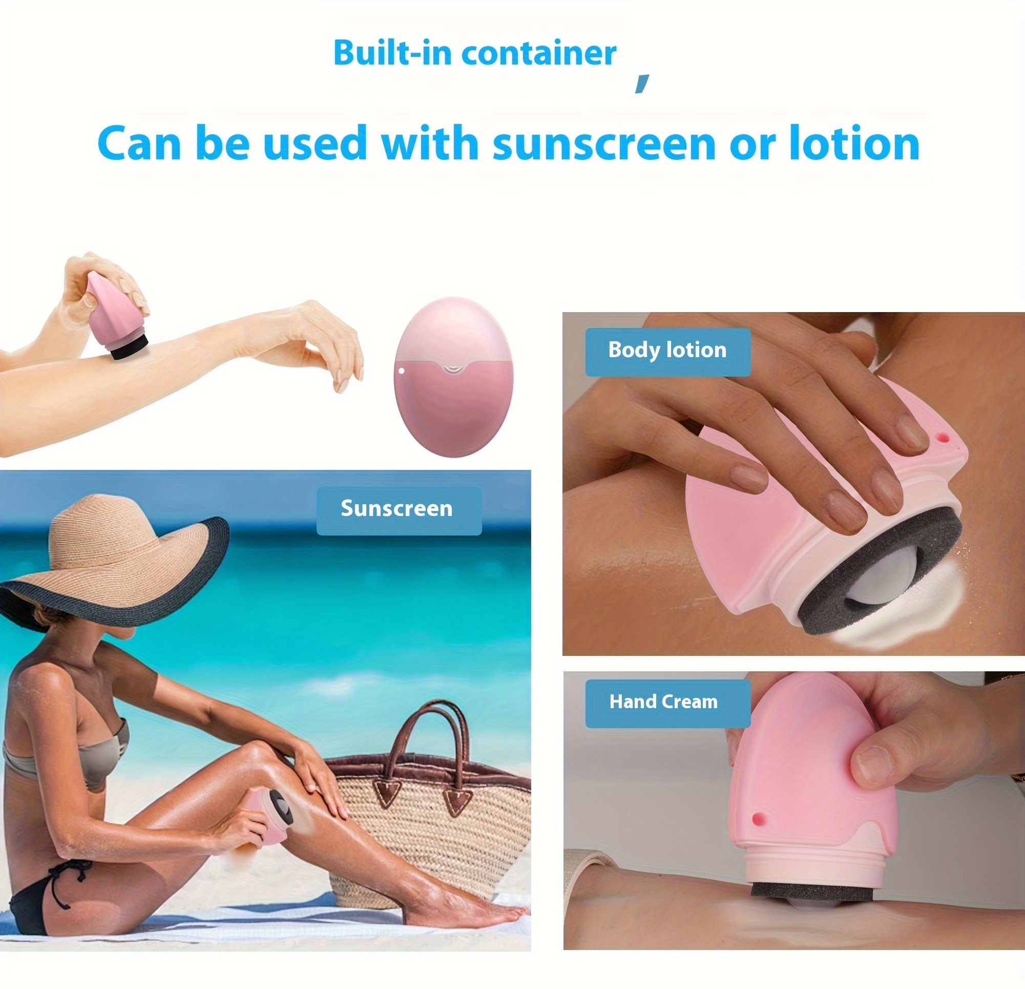 1pc sunscreen applicator with mess free application hygienic design leakproof for travel ideal for babies kids adults beach pool compatible with liquid gel sunscreen smooth application lotion dispenser protection easytouse roller hand wash only adults details 1
