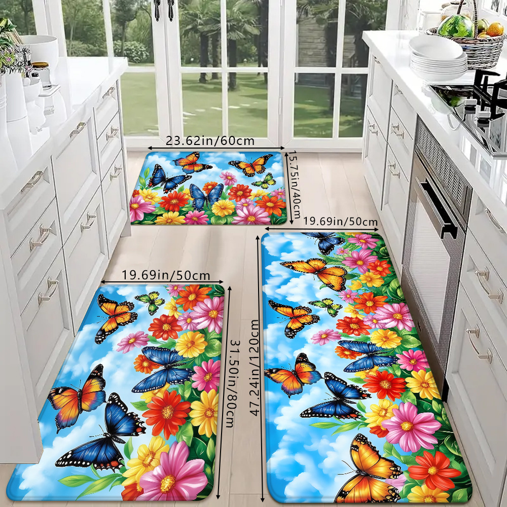 TEMU Creative And Dynamic Design With Colorful Floral Patterns, This Thick, Absorbent, And Non-slip Decorative Runner Rug Is Perfect For Spring And
