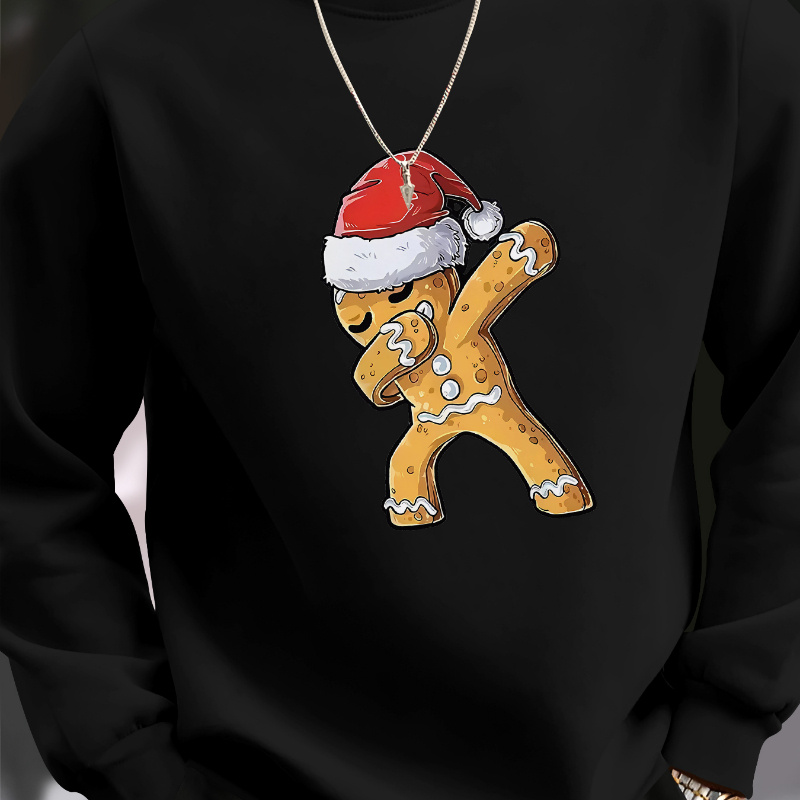 

1pc Christmas Man Sweatshirt, Polyester Round Hat , , Regular Fit