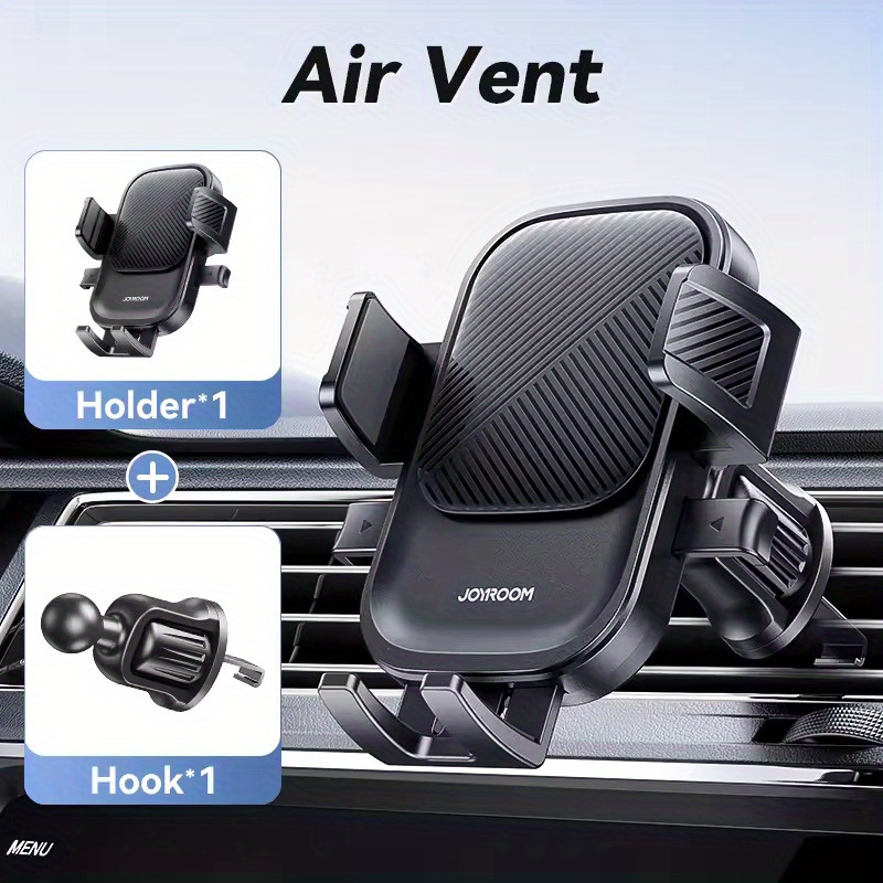 TEMU Car Phone Holder For Air Vent With Upgraded Hook, 360° Rotation, Lock, , Compatible With 4.7" To 6.9" Phones