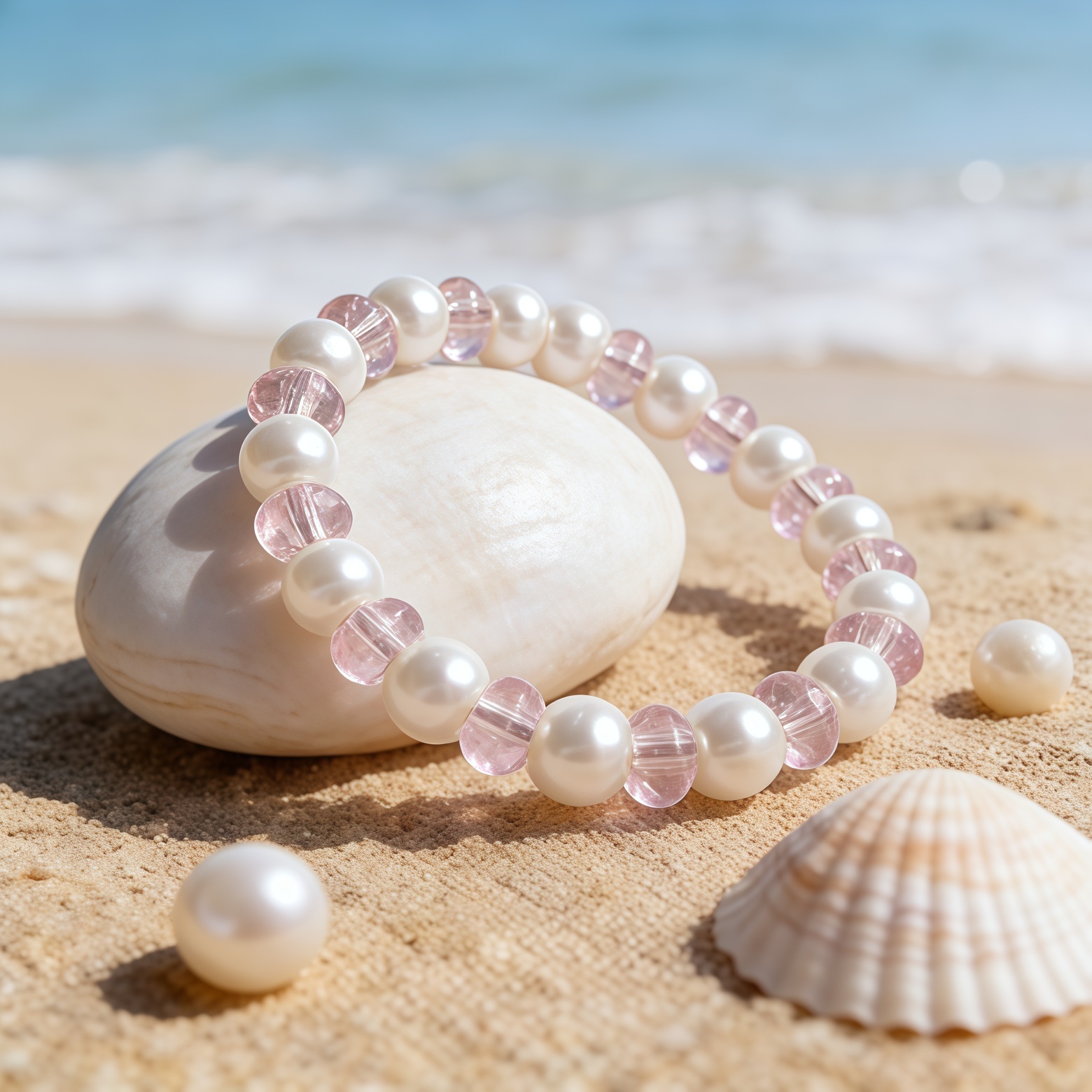 Bohemian Natural Stone Wealth Bracelet, Handmade
