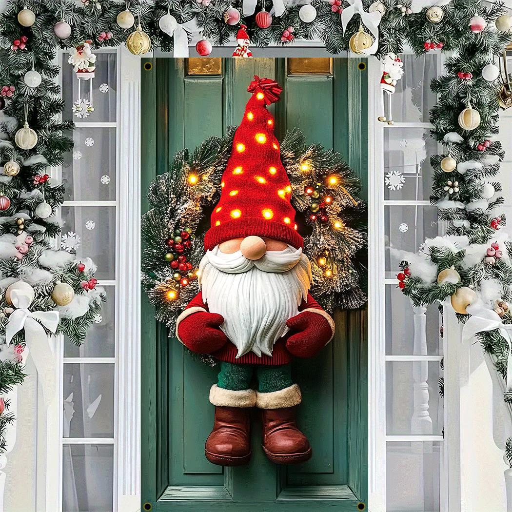 

1pc 2d Door Banner Christmas Decoration Winter Decoration Christmas Door For Indoor/outdoor Use, Contemporary Style, Ideal Indoor/outdoor Holiday Wall Decor For Home & Party