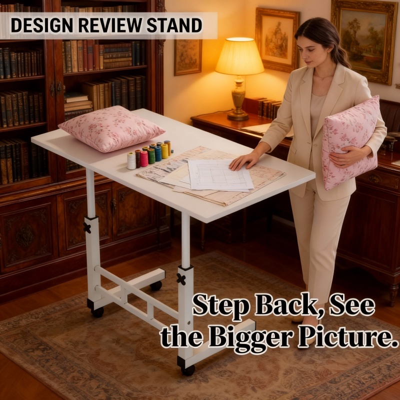 TEMU Adjustable Height Mobile Workbench With Lockable Wheels - Heavy-duty Height-adjustable Table Suitable For Crafting, Sewing, Desk - Movable