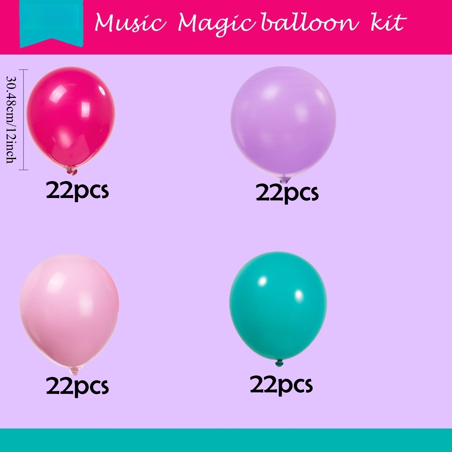 88pcs Purple Arch Garland Kit - Themed Birthday Party Decorations With Hot Pink, Teal And Purple Balloons, Perfect For Girls' Summer Parties, Tropical Hawaii Events, Music Fans Celebrations, Balloo