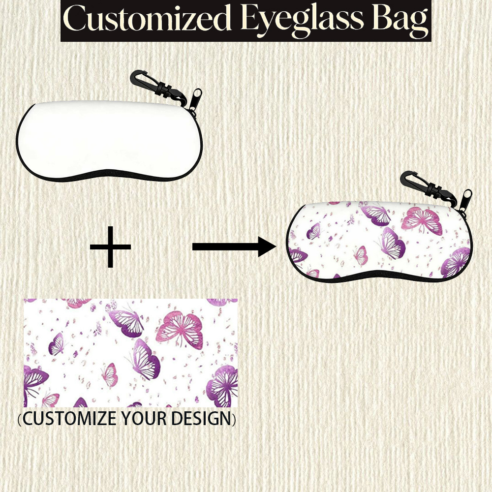 TEMU Custodia per occhiali personalizzata 2D piatta, design con motivo a viola e rosa, decorativo con linee e punti, stile delicato, accessorio di