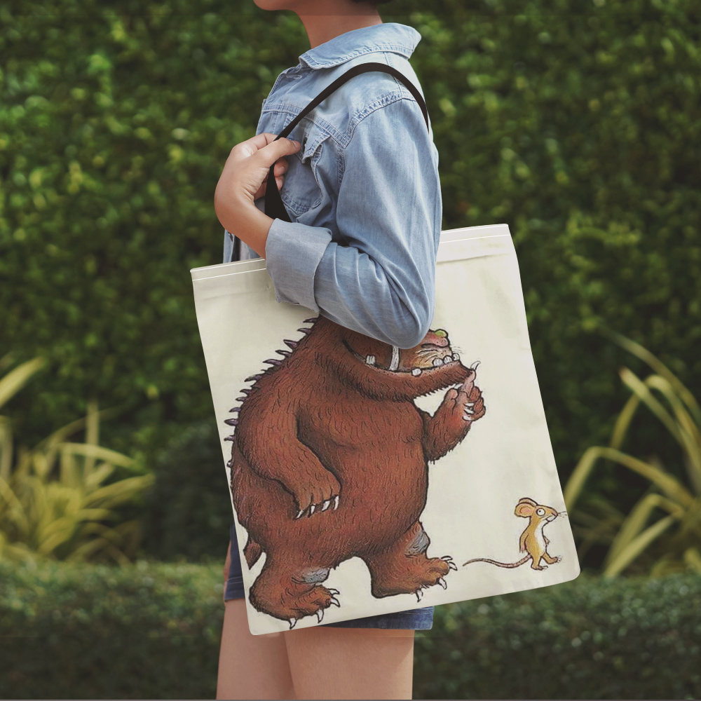E-shop Monster und Maus Digitaldruck Mode Einkaufstasche Tote - Wiederverwendbare Canvas Einkaufstasche mit robusten Griffen, leicht und langlebig für