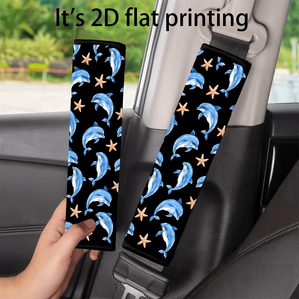 TEMU 2pcs Set Car Seat Belt Covers Shoulder Pads, And Starfish Pattern Car Interior Trim Accessories Make For Ideal Gifts For . Fun And Decorations