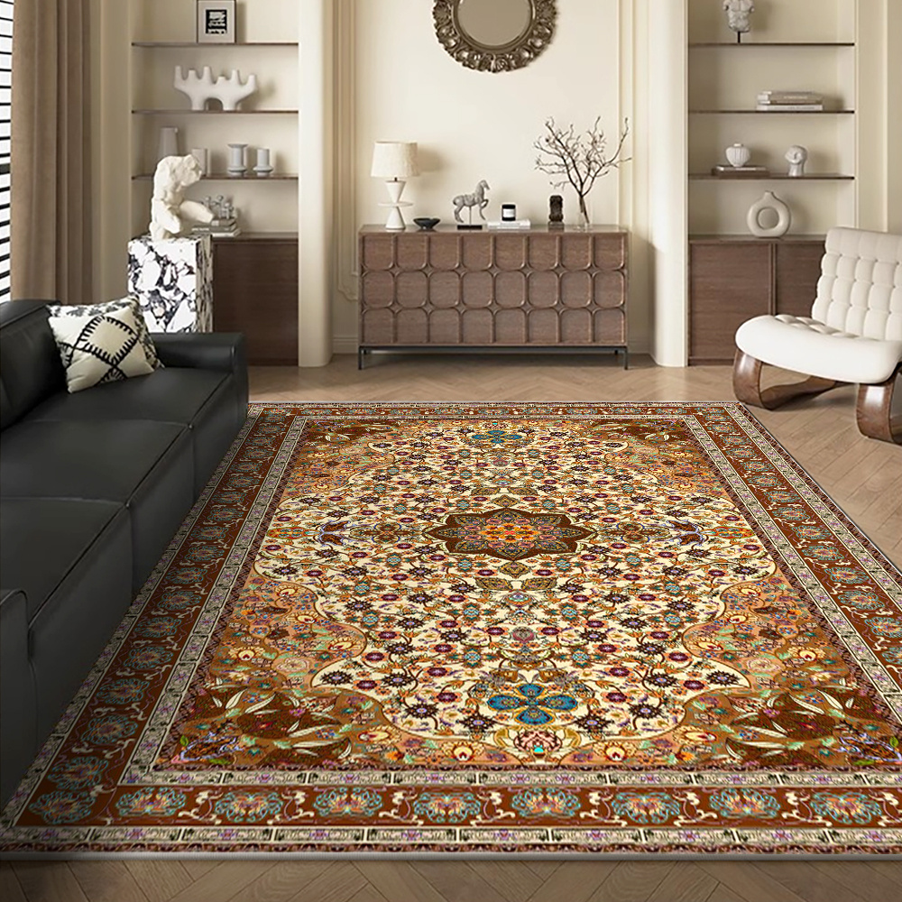 TEMU Retro Abstract Indoor Area Rug, Hallway, Entrance, Living Room, Dining Room, Bedroom, Office, Kitchen Rug, Modern Geometric Collage, European