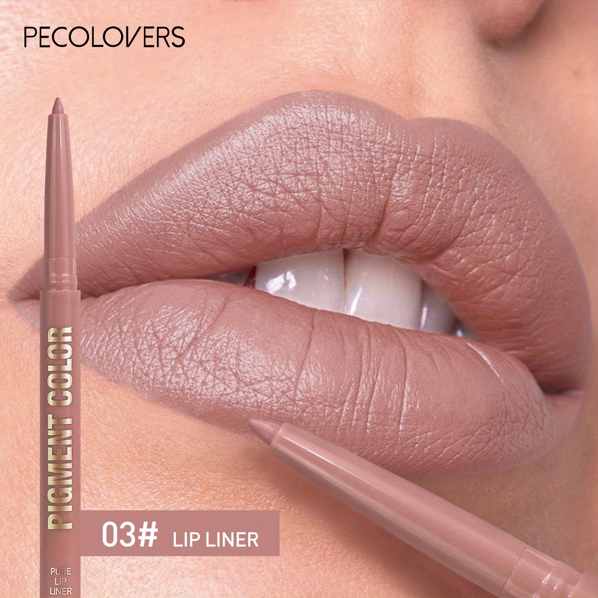 1pc Velvet Matte Lip Pencil - , Long-lasting, Smooth Lip Liner & Lipstick In Light Beige Types