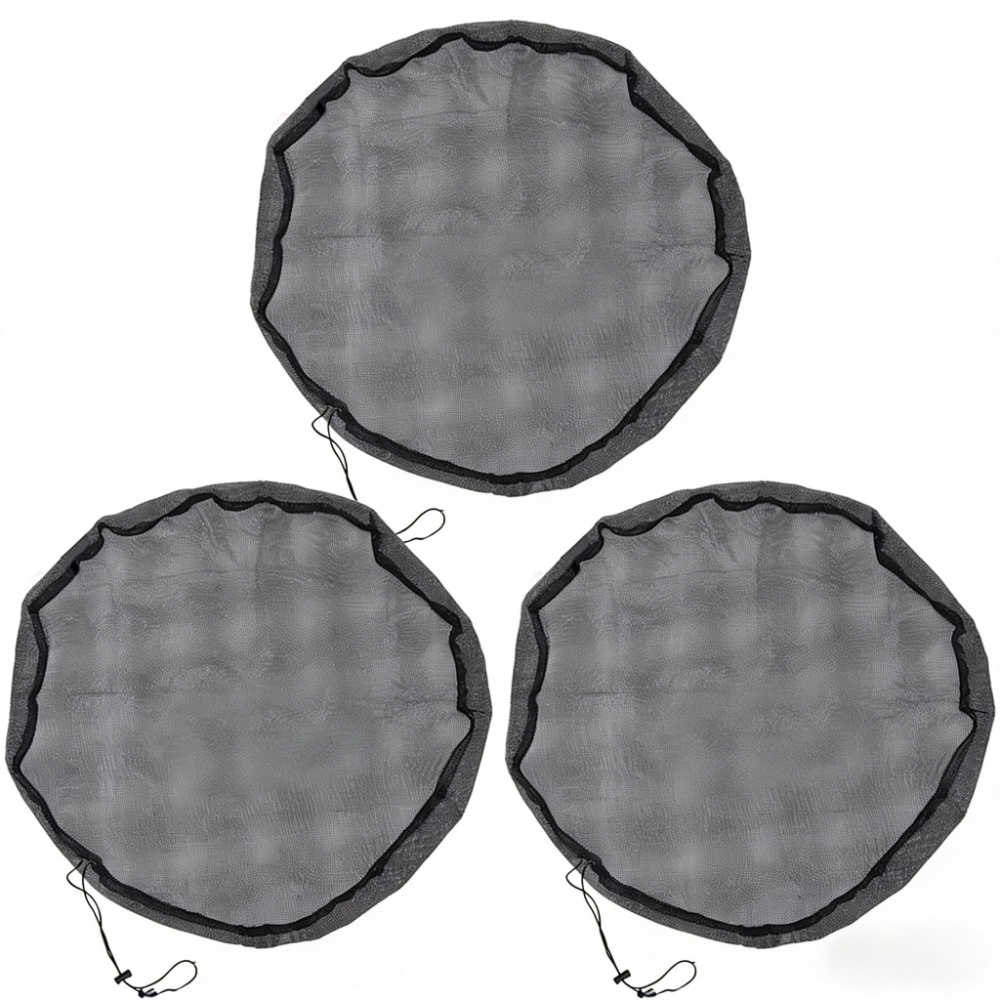 3pcs Outdoor Leaf And Insect Proof Mesh Cover, Fine Mesh Filter, Drawstring Closure, Rain And Water Tank Protective Net Cover
