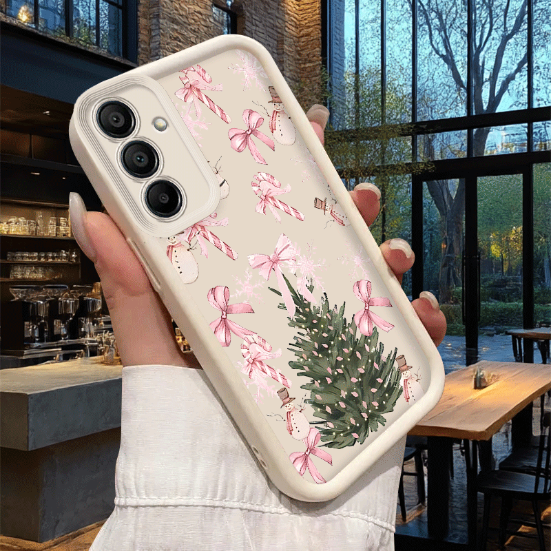 TEMU Phone Case - Pink Christmas Pattern Phone Case Suitable For Galaxy A03s A10s A13 A14 A15 A16 A30 A20s A22 A24 A25 A31 A32 A33 A34 A35 A50 A30s