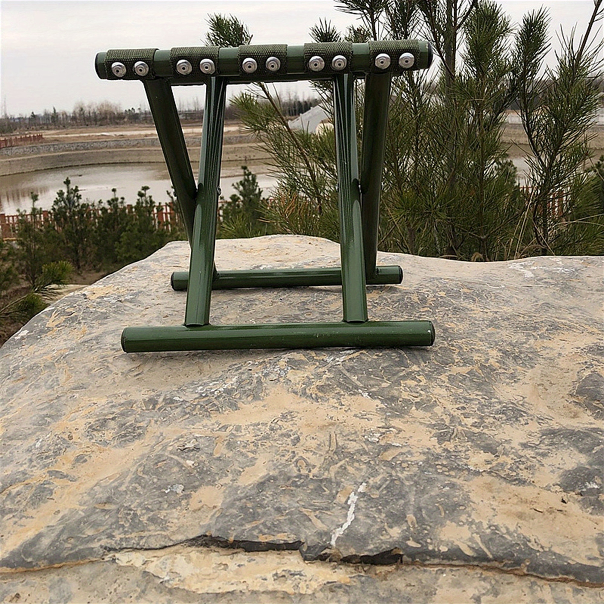 small folding stool outdoor metal camping heavy duty chair   stool for hiking gardening travel Product details 5