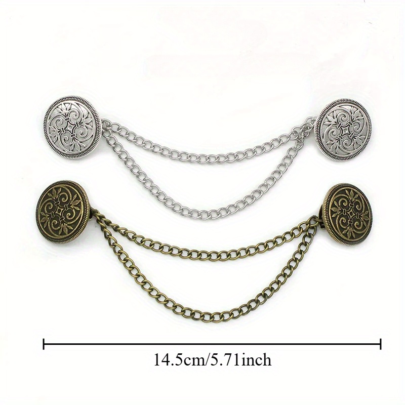 Image of Retro Cardigan Clip For Men And Women, Featuring Tassel Buckles, Suitable For Cloaks And Shirt Collars, A Stylish Brooch Pin For Clothing Additions
