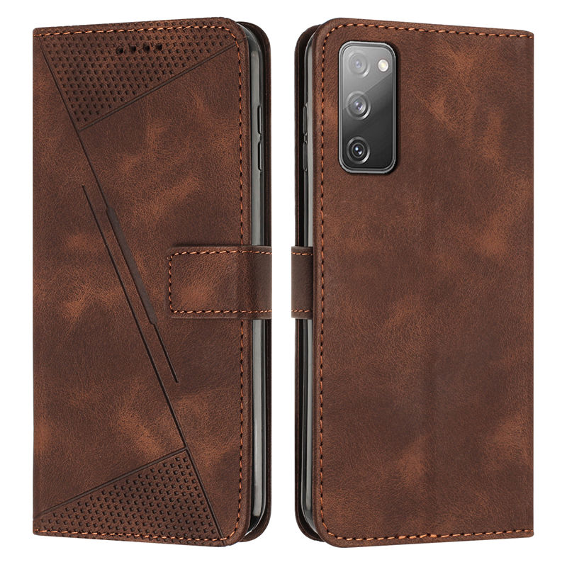TEMU Phone Case - Faux Leather Wallet Case With 4 Card Slots, Suitable For Galaxy S20 Fe, Striped Faux Leather Wallet Case With 4 Card Slots, Unisex