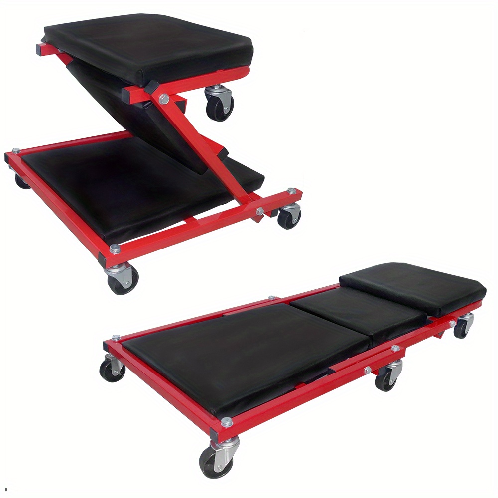 TEMU 2-in-1 Workshop Rolling Board, Workshop Stool, Workshop Couch, Assembly Couch With 360° To 150kg, Versatile Seating, Rolling Stool, Highcapacity