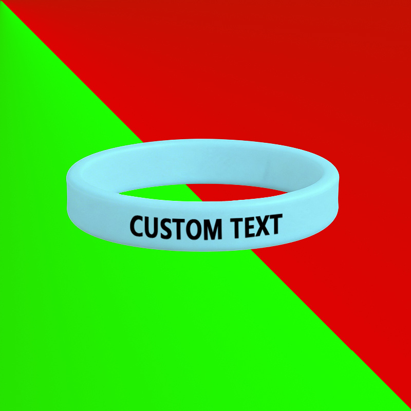 100pc Custom Glow-in-the-Dark Silicone Bracelets Set