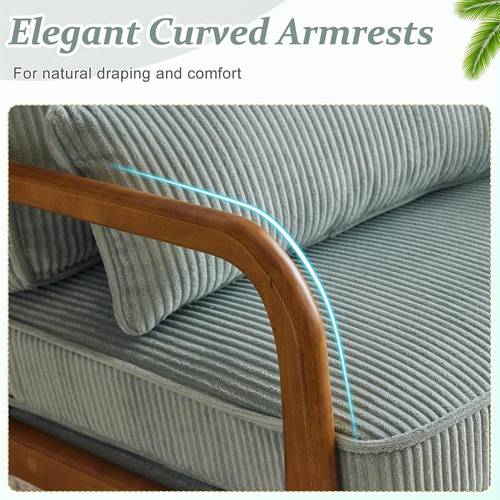 century modern cloud accent armchair with lumbar pillow 16cm thick seat cushion cozy lounge chair wooden armrests for bedroom living room reading room