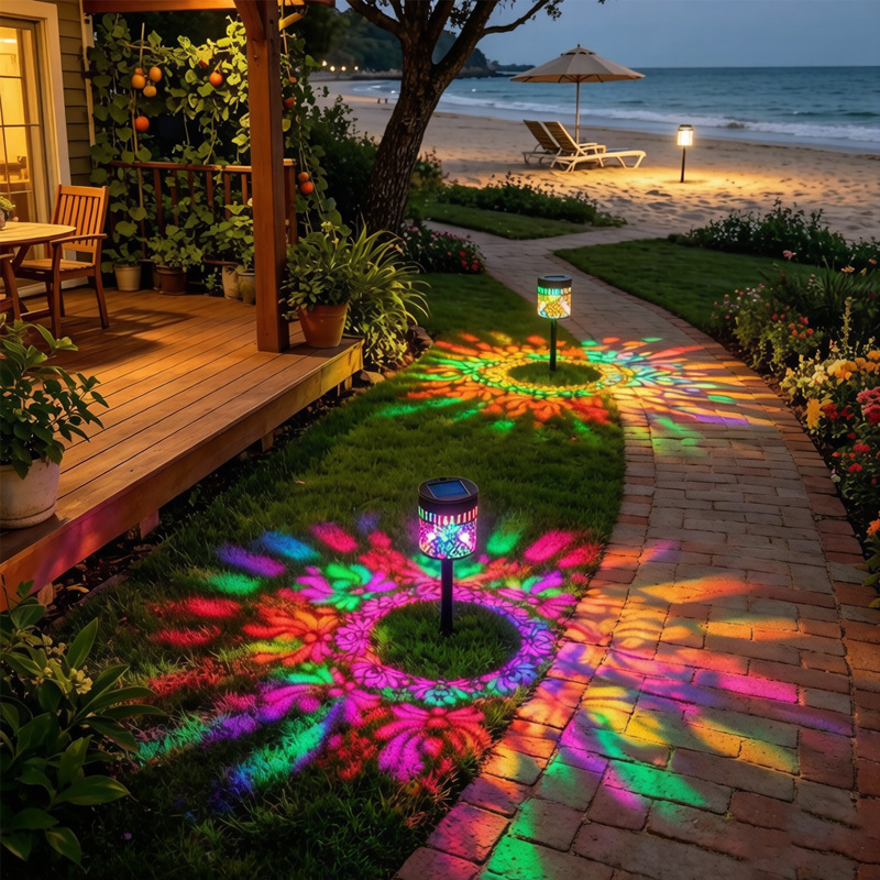 Lumière Solaire à Brancher, Ensemble de 2 Lampes de Pelouse d'Extérieur Pivoine, Lampes Solaires de Jardin, Convient pour Pelouse de Jardin, Cour, Chemin, Allée et Décoration Extérieure, Décoration Lumineuse de Noël Lumière d'Halloween
