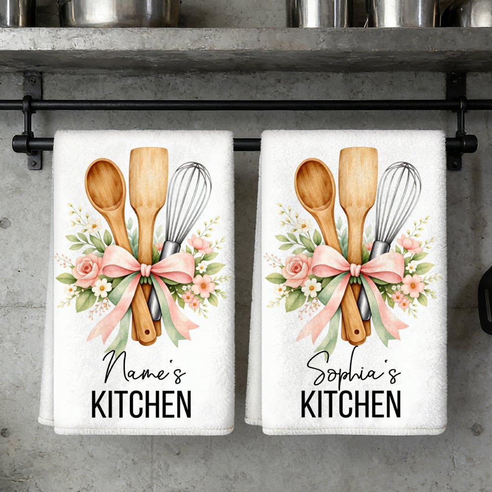 TEMU 2pcs Custom Name/text Kitchen Towels Suitable For Housewarming, Birthday Gifts - Soft Absorbent Microfiber Dish Cloths With Custom Text, Names,