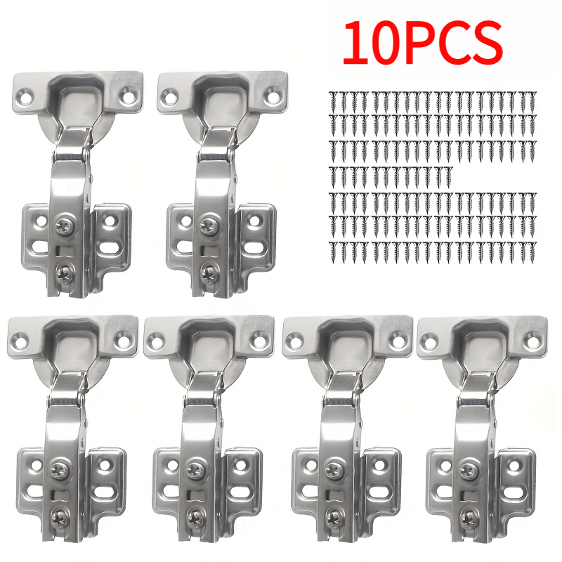 TEMU Lot de 10 charnières de porte standard pour armoires et de cuisine, charnières assorties pour penderie, total de 10 pièces à fermeture