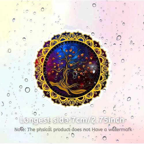 mandala etiketli evrensel ağacı, su geçirmez ve uv dayanıklı, 2d çıkartmalar vinil lar, , tamponlar, bagajlar, motosikletler, kaykaylar, dizüstü bilgisayarlar ve eğlenceli etiketleri için