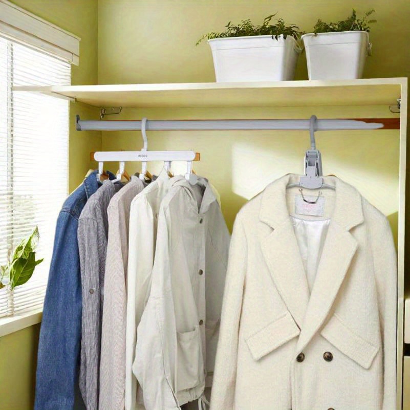 1-pack adjustable wardrobe rod wall-mounted retractable clothing